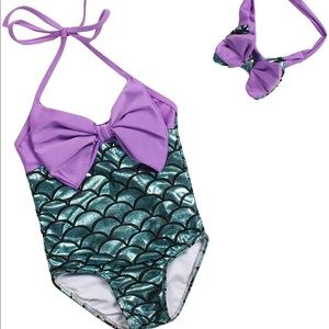 Ariel Mermaid Swimsuit Matching Headband Bow